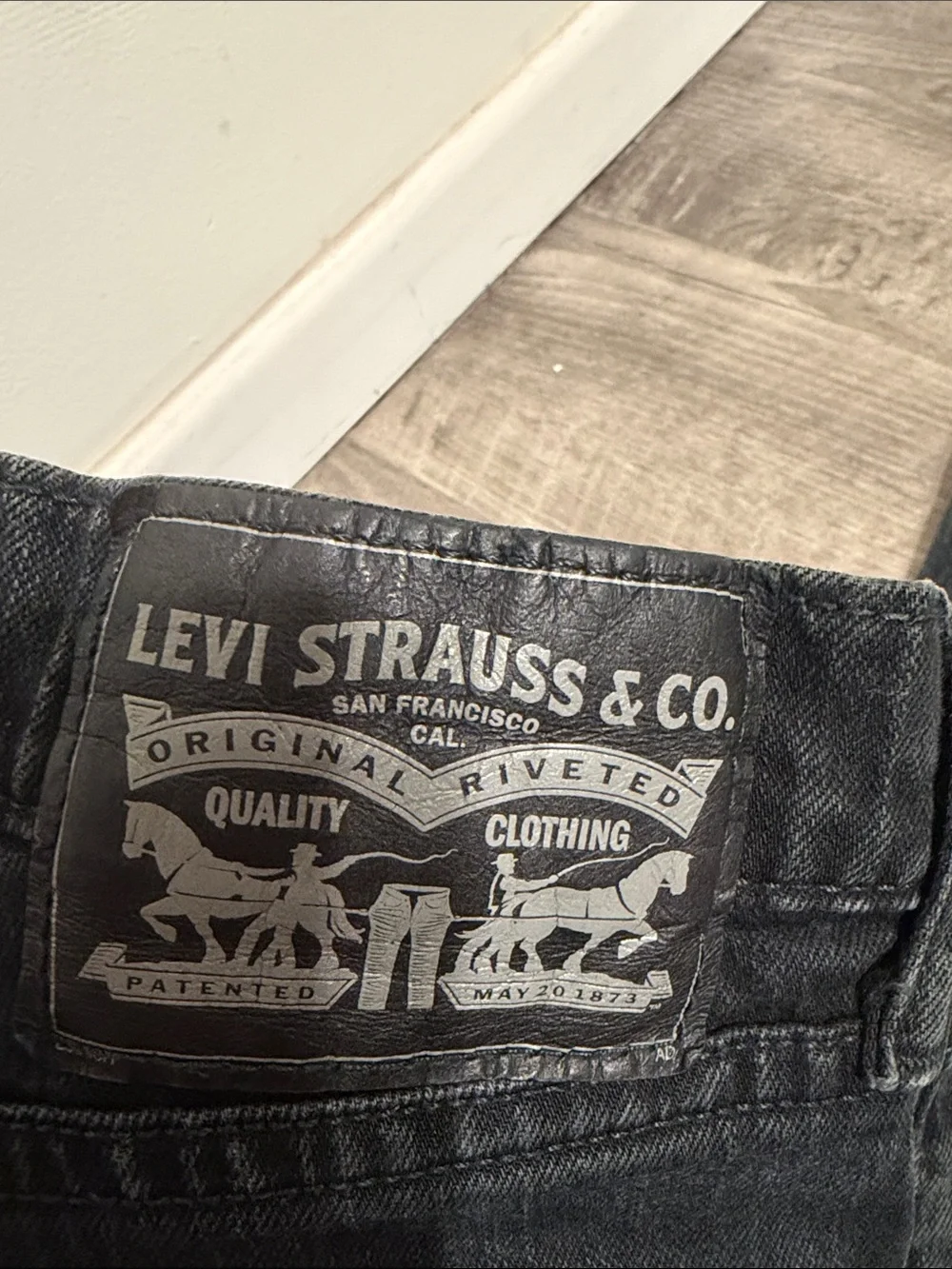 Levi's Black Denim Jeans with Leather Brand Patch